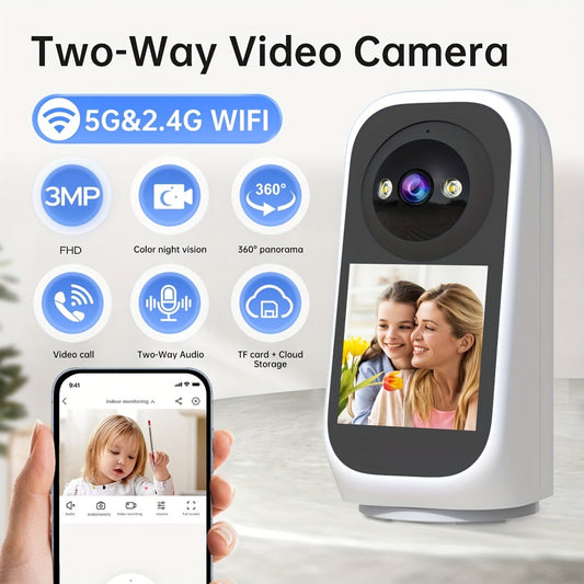 3MP FHD Indoor WiFi Security Camera with 360° PTZ, Two-Way Audio & Night Vision - Zeal Cart