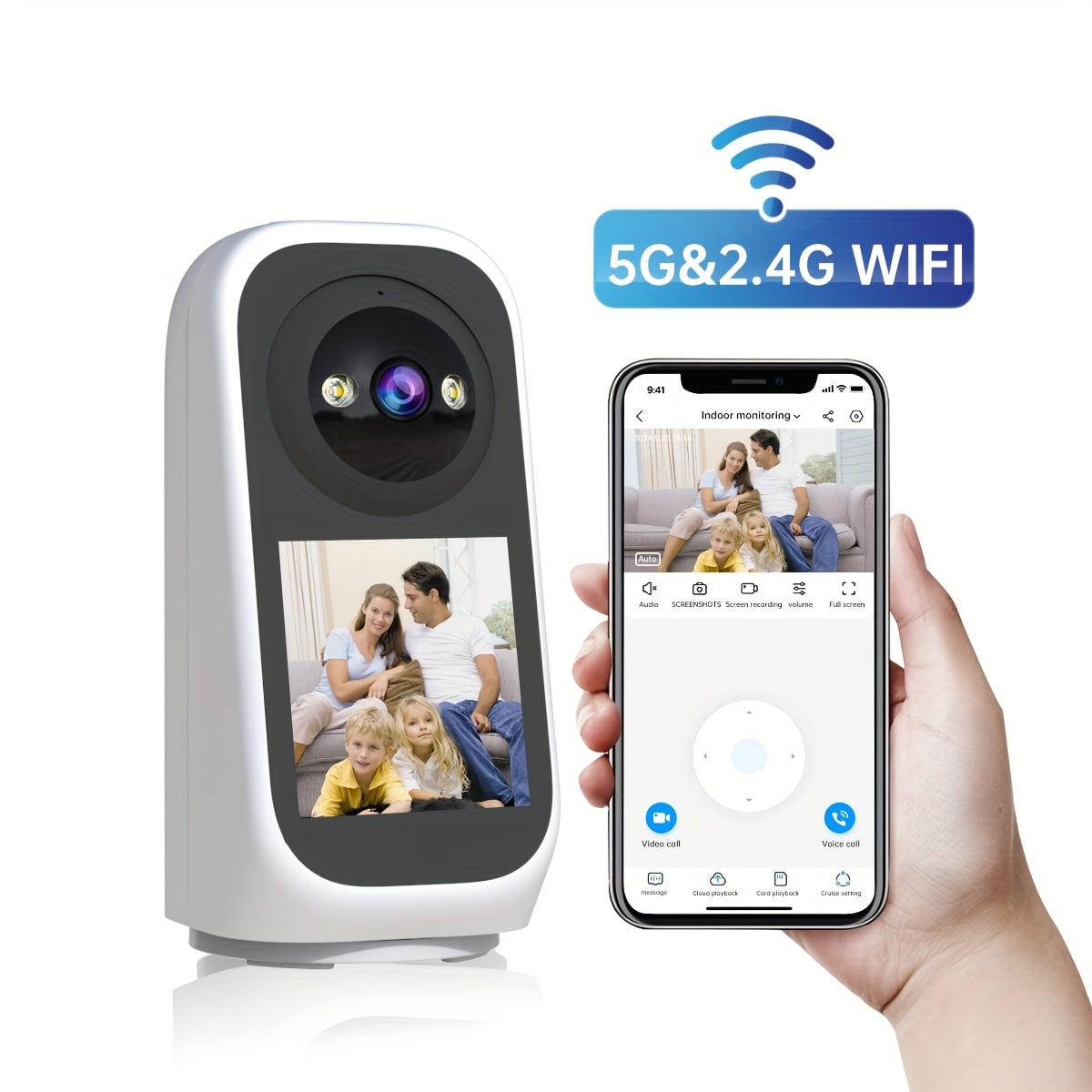 3MP FHD Indoor WiFi Security Camera with 360° PTZ, Two-Way Audio & Night Vision - Zeal Cart
