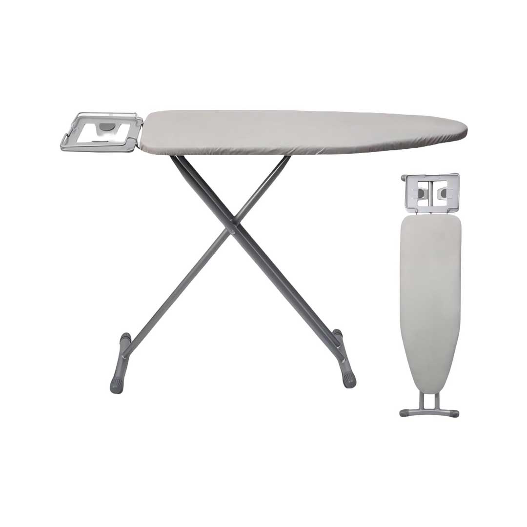 SKY-TOUCH Folding Ironing Board 110x33cm – Adjustable Height, Jumbo Iron Rest, Heavy Metal Frame – Grey