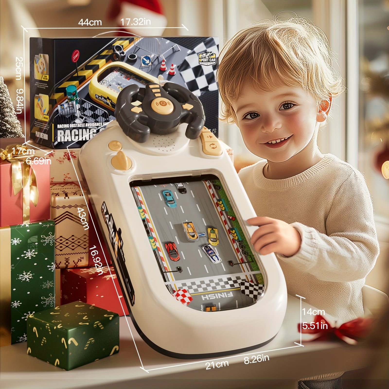 Kids Racing Game Console with Steering Wheel – Realistic Driving Toy, USB Powered, Traffic Education Game - Zeal Cart