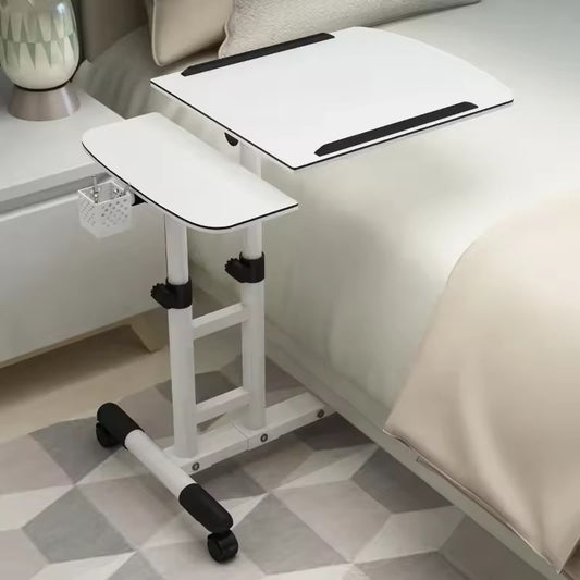 Mini Adjustable Bedside Laptop Table with Wheels – Height-Liftable Desk Stand - Zeal Cart