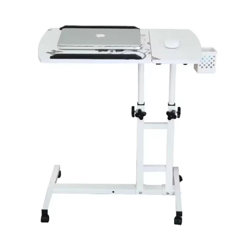 Mini Adjustable Bedside Laptop Table with Wheels – Height-Liftable Desk Stand - Zeal Cart