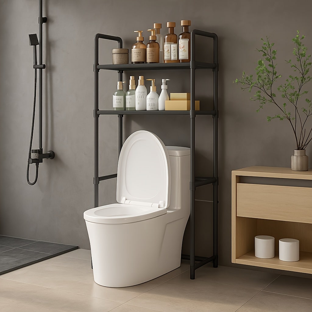 Adjustable 2-Tier Over-The-Toilet Storage Rack – Heavy-Duty Bathroom Organizer - Zeal Cart