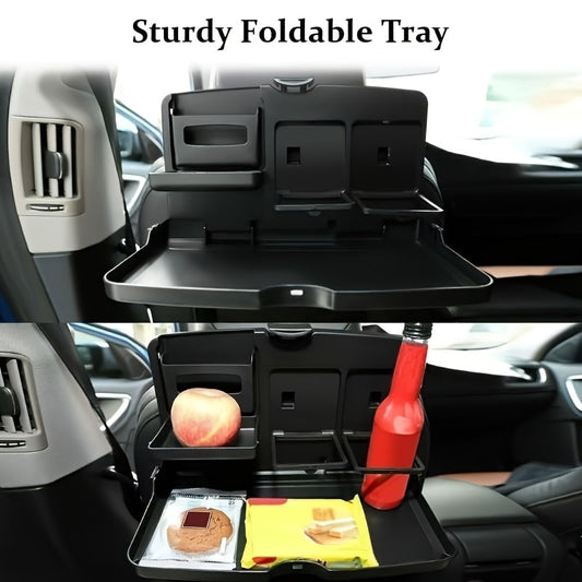 Plastic Car Backseat Organizer with Foldable Tray & Cup Holders - Zeal Cart
