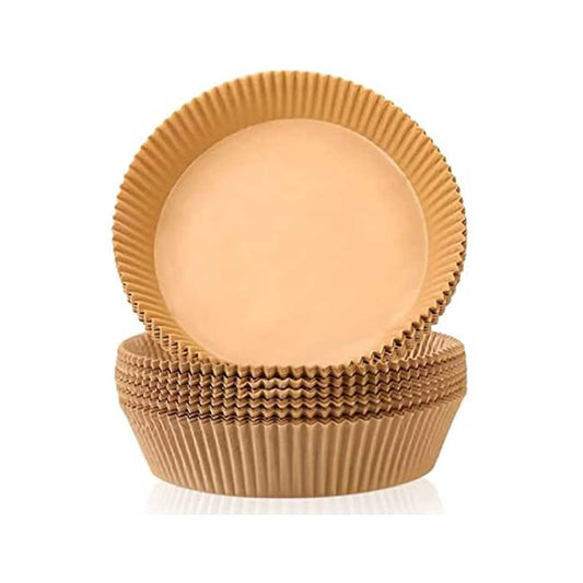 SKY-TOUCH 100pcs Air Fryer Paper Liners – Non-Stick, 16cm, Brown