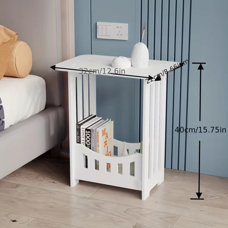 Modern Wooden Side Table – Multipurpose Bedside & Living Room Organizer - Zeal Cart