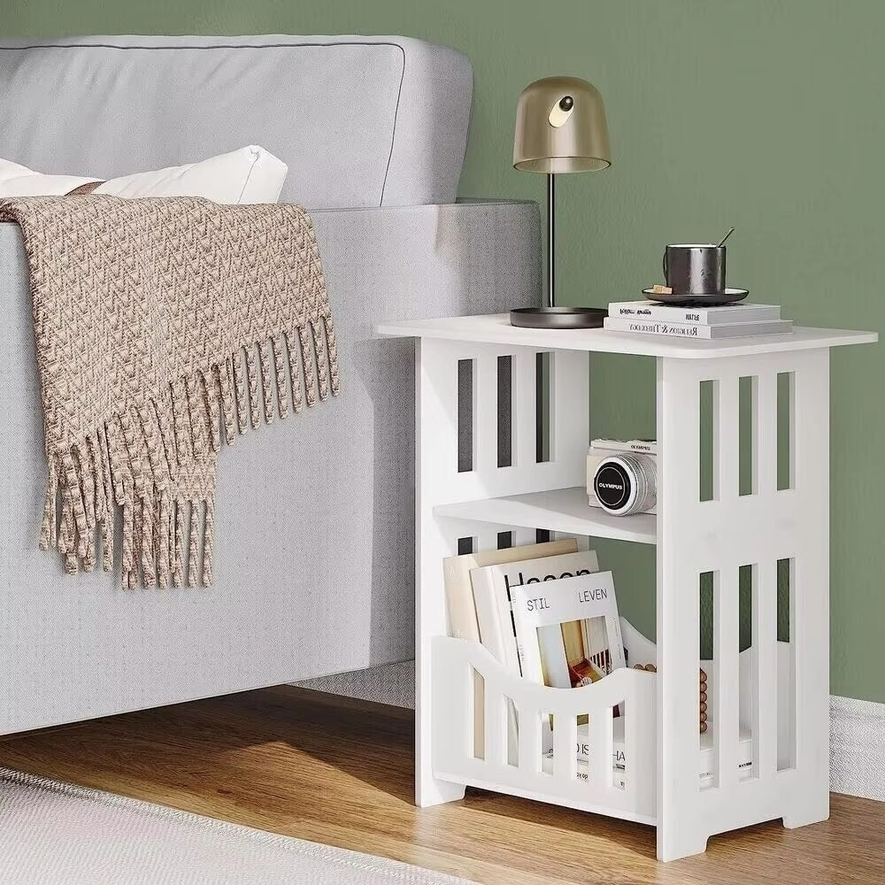 Modern Wooden Side Table – Multipurpose Bedside & Living Room Organizer - Zeal Cart