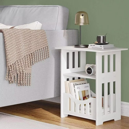 Modern Wooden Side Table – Multipurpose Bedside & Living Room Organizer - Zeal Cart