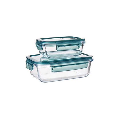 Royalford 2-Piece Glass Airtight Food Storage Set with Lids – 1040ml & 370ml – Freezer & Dishwasher Safe
